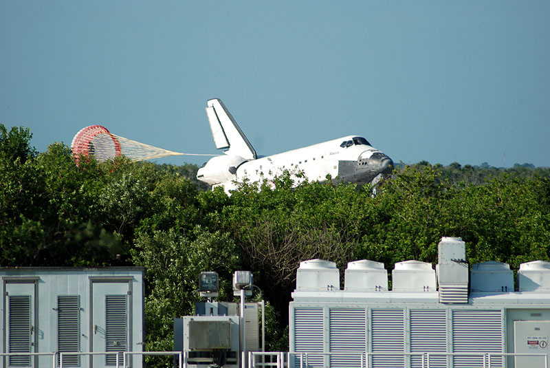 Wheels stop... Atlantis lands for a final time