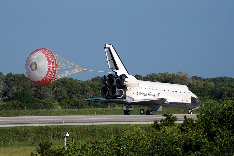 Wheels stop... Atlantis lands for a final time