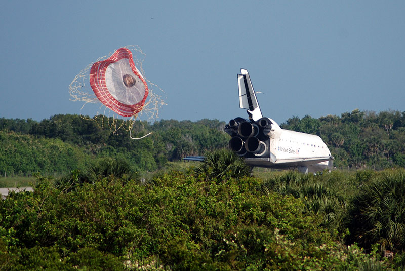 Wheels stop... Atlantis lands for a final time