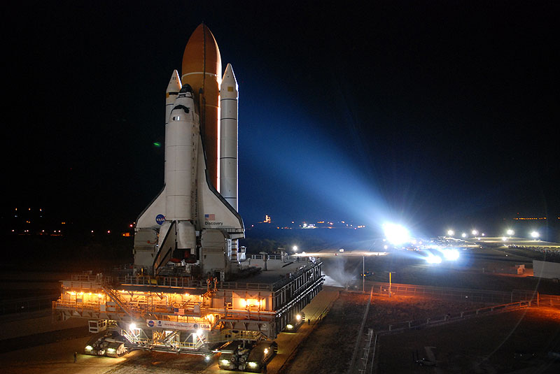 Discovery rolls out for the final time, again