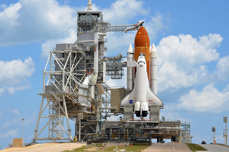 Endeavour revealed on launch pad for final flight