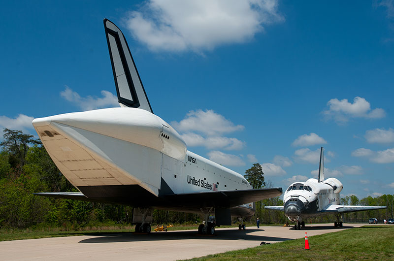 Final wheels stop: Space shuttle Discovery enters the Smithsonian