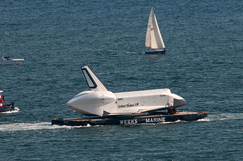 Space shuttle at sea: Enterprise sails for NYC's Intrepid, via New Jersey