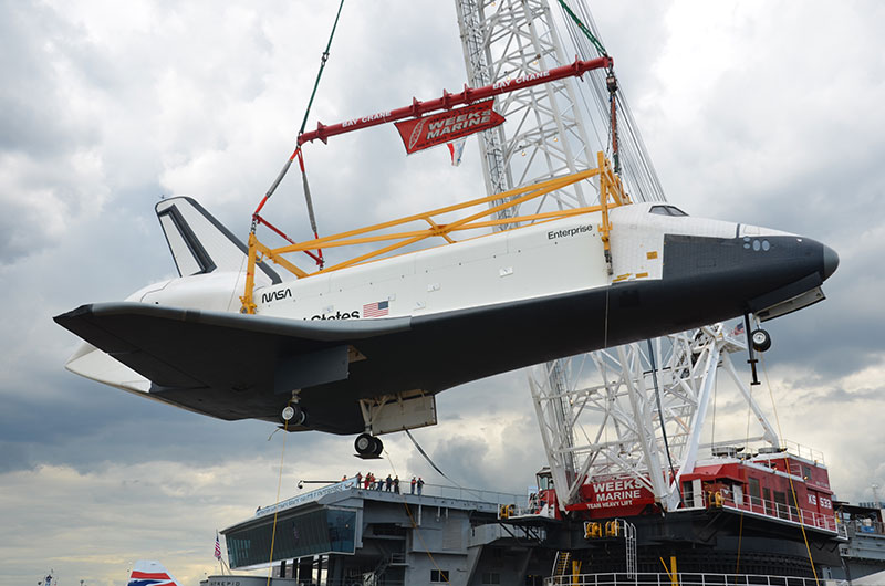 Space shuttle at sea: Enterprise sails for NYC's Intrepid, via New Jersey