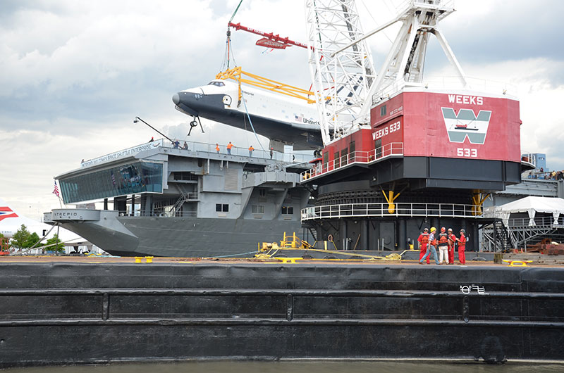 Space shuttle at sea: Enterprise sails for NYC's Intrepid, via New Jersey