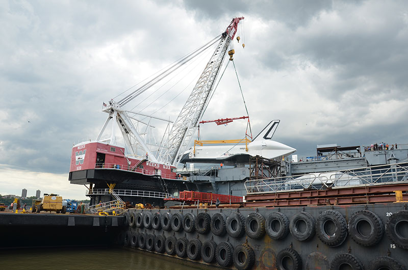 Space shuttle at sea: Enterprise sails for NYC's Intrepid, via New Jersey