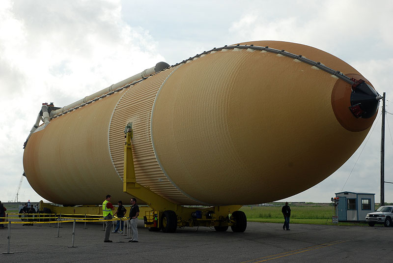 Final shuttle fuel tank to fly rolls out from Michoud