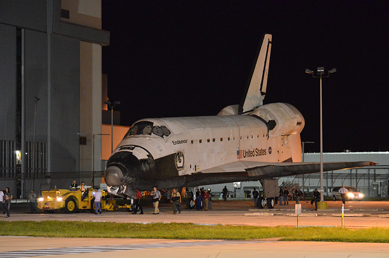 Space shuttle Endeavour mounted on 747 jet for final flight to L.A.