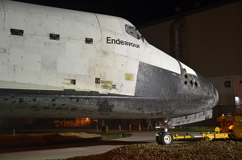 Space shuttle Endeavour mounted on 747 jet for final flight to L.A.