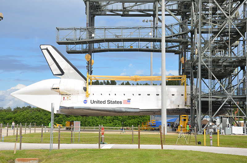 Space shuttle Endeavour mounted on 747 jet for final flight to L.A.