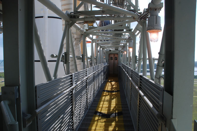 On the launch pad with space shuttle Discovery