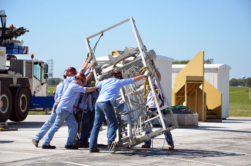 Historic space shuttle launch pad parts arrive in Houston