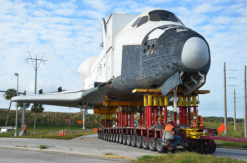 Mock space shuttle moved to make way for the real thing