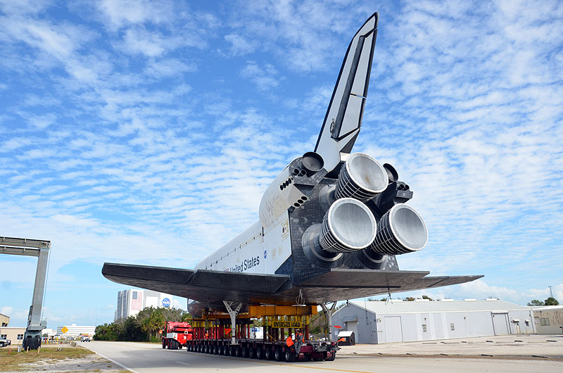 Mock space shuttle moved to make way for the real thing