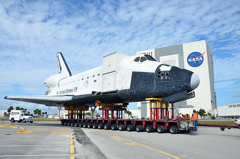 Mock space shuttle moved to make way for the real thing