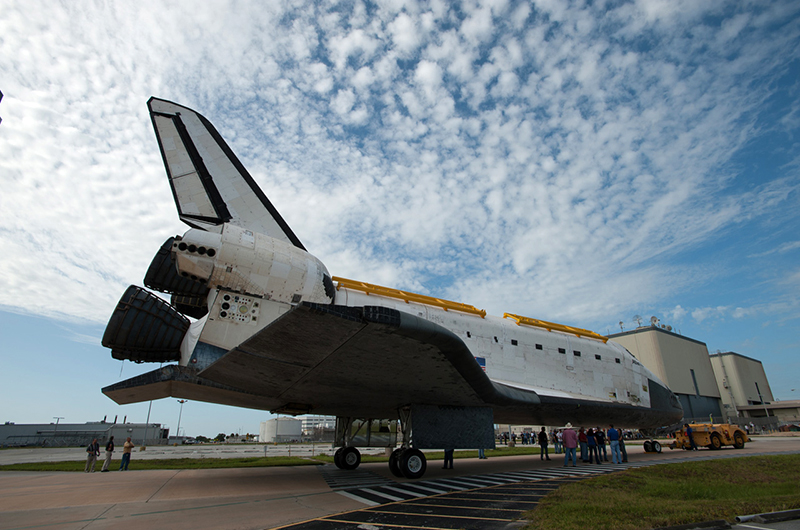 Trading places, space shuttles meet nose-to-nose for a final time