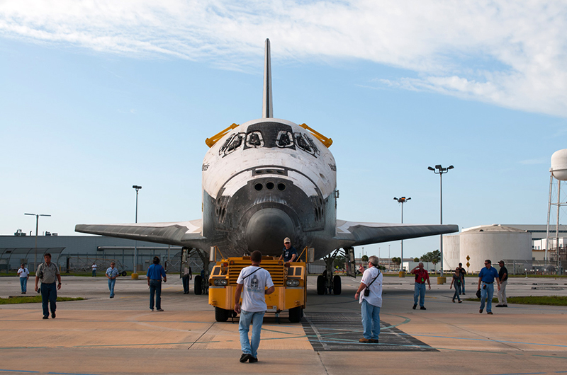 Trading places, space shuttles meet nose-to-nose for a final time